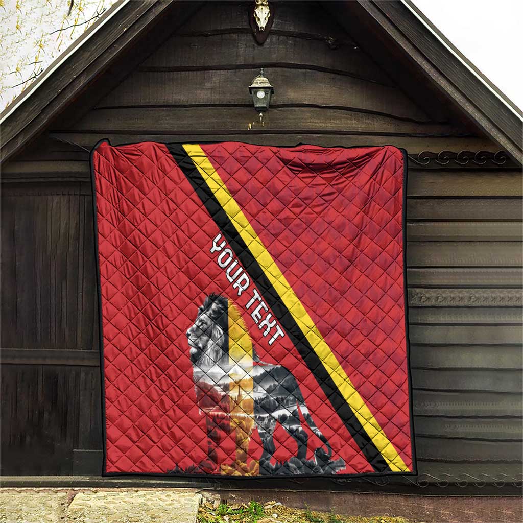 Personalized Belgium Quilt Lion Rampant With Belgium Flag Colors - Wonder Print Shop