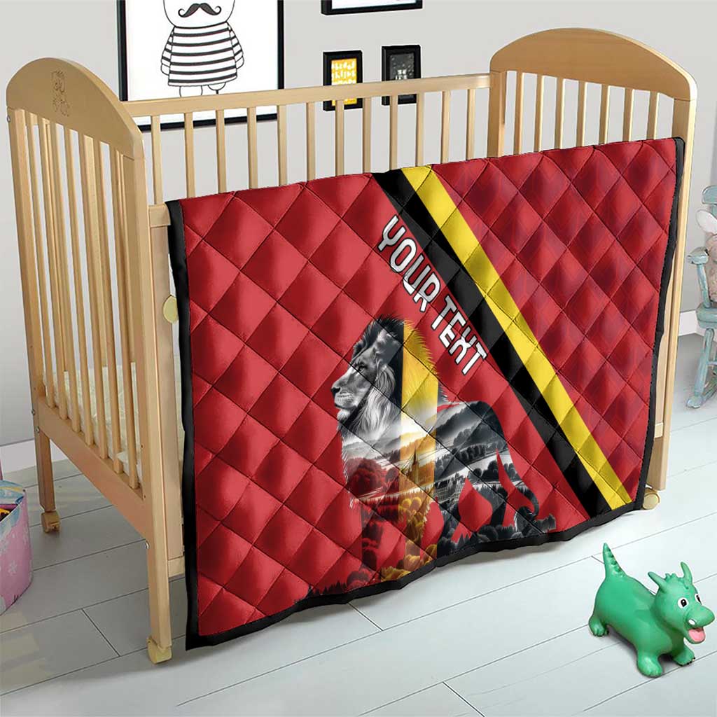 Personalized Belgium Quilt Lion Rampant With Belgium Flag Colors - Wonder Print Shop