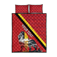 Personalized Belgium Quilt Bed Set Lion Rampant With Belgium Flag Colors - Wonder Print Shop