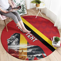Personalized Belgium Round Carpet Lion Rampant With Belgium Flag Colors