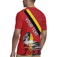 Personalized Belgium Rugby Jersey Lion Rampant With Belgium Flag Colors - Wonder Print Shop