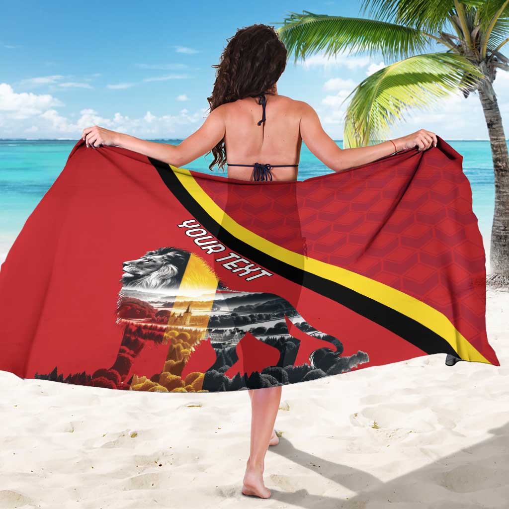 Personalized Belgium Sarong Lion Rampant With Belgium Flag Colors - Wonder Print Shop