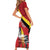 Personalized Belgium Short Sleeve Bodycon Dress Lion Rampant With Belgium Flag Colors - Wonder Print Shop
