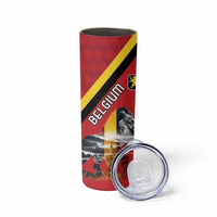 Personalized Belgium Skinny Tumbler Lion Rampant With Belgium Flag Colors - Wonder Print Shop