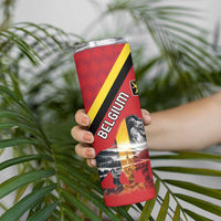 Personalized Belgium Skinny Tumbler Lion Rampant With Belgium Flag Colors - Wonder Print Shop