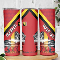 Personalized Belgium Skinny Tumbler Lion Rampant With Belgium Flag Colors - Wonder Print Shop
