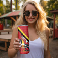 Personalized Belgium Skinny Tumbler Lion Rampant With Belgium Flag Colors - Wonder Print Shop