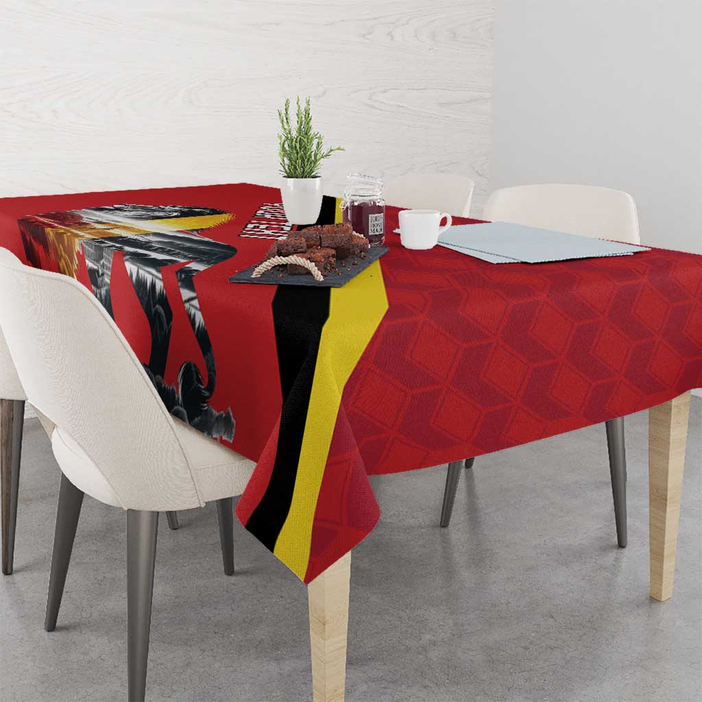 Personalized Belgium Tablecloth Lion Rampant With Belgium Flag Colors - Wonder Print Shop