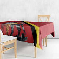 Personalized Belgium Tablecloth Lion Rampant With Belgium Flag Colors - Wonder Print Shop
