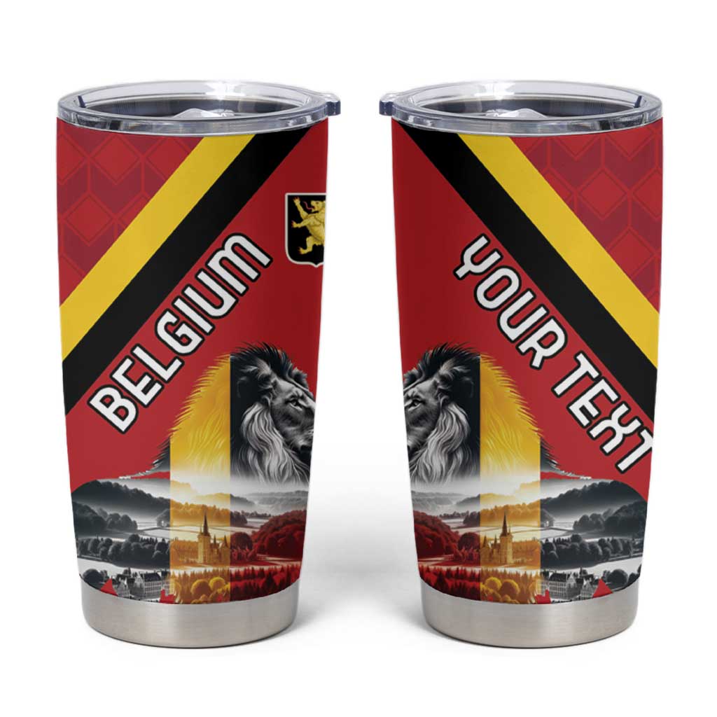 Personalized Belgium Tumbler Cup Lion Rampant With Belgium Flag Colors - Wonder Print Shop