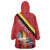 Personalized Belgium Wearable Blanket Hoodie Lion Rampant With Belgium Flag Colors - Wonder Print Shop