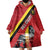Personalized Belgium Wearable Blanket Hoodie Lion Rampant With Belgium Flag Colors - Wonder Print Shop