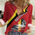 Personalized Belgium Women Casual Shirt Lion Rampant With Belgium Flag Colors - Wonder Print Shop