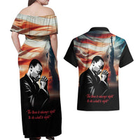 I Have a Dream MLK Day Couples Matching Off Shoulder Maxi Dress and Hawaiian Shirt The Time Is Always Right To Do What Is Right - Wonder Print Shop