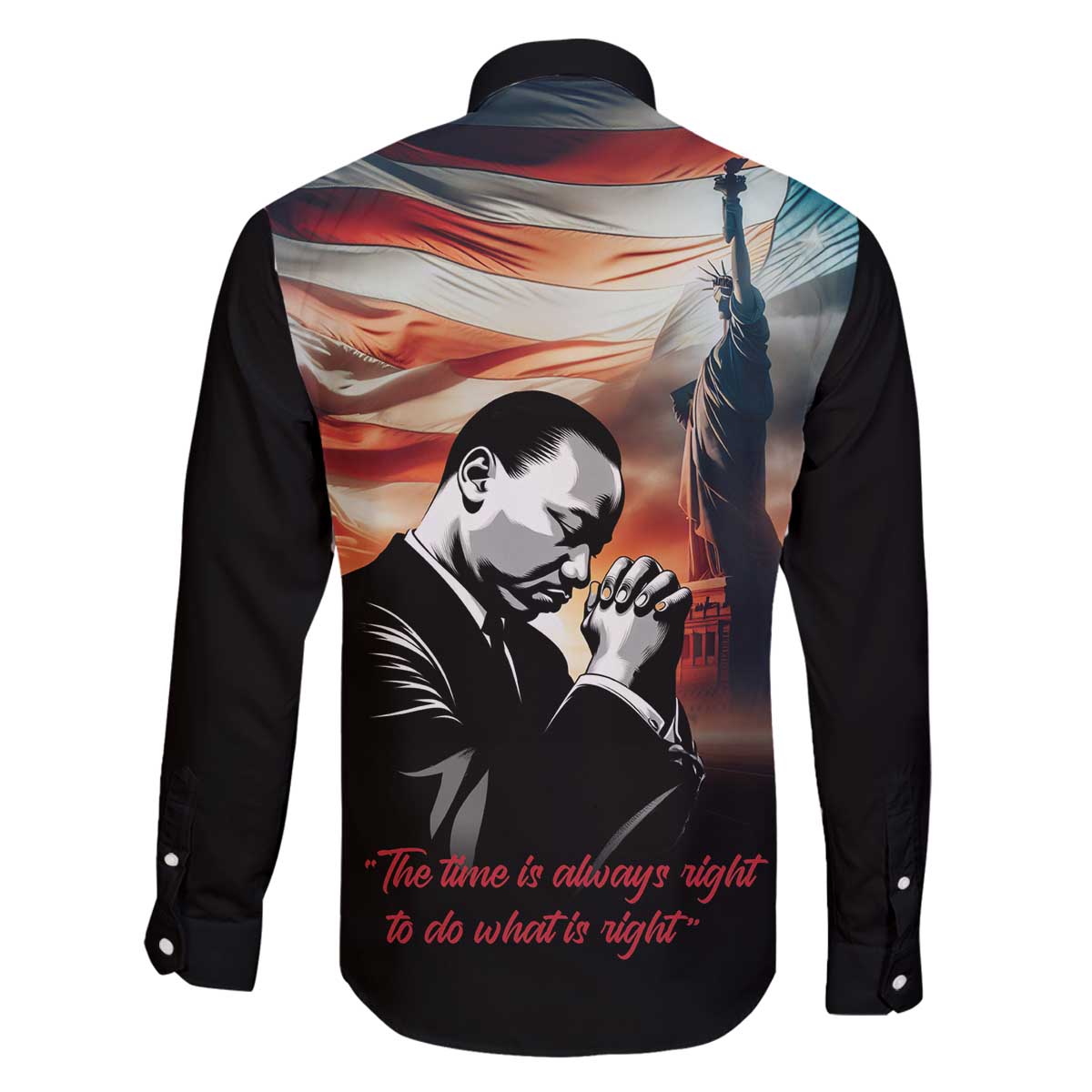 I Have a Dream MLK Day Family Matching Off The Shoulder Long Sleeve Dress and Hawaiian Shirt The Time Is Always Right To Do What Is Right - Wonder Print Shop
