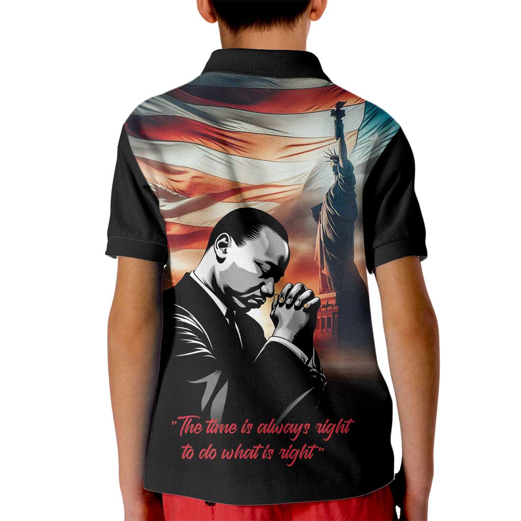 I Have a Dream MLK Day Kid Polo Shirt The Time Is Always Right To Do What Is Right - Wonder Print Shop