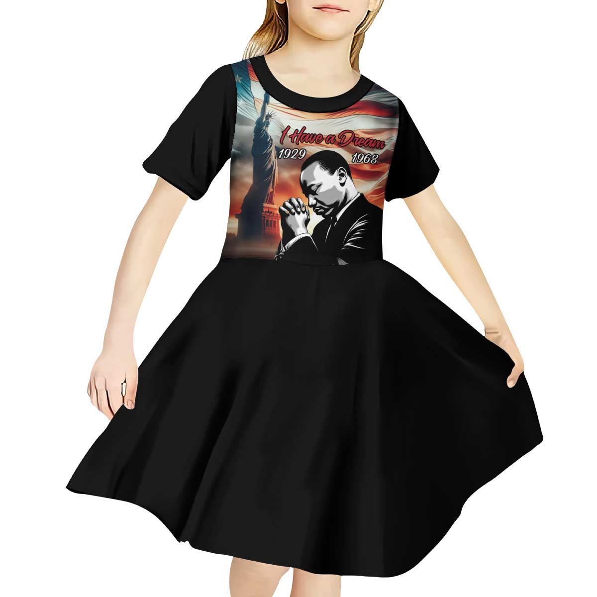 I Have a Dream MLK Day Kid Short Sleeve Dress The Time Is Always Right To Do What Is Right - Wonder Print Shop