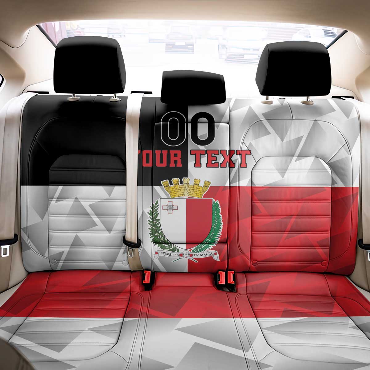 Custom Malta Rugby Back Car Seat Cover L-imtaten Go Champions - Wonder Print Shop