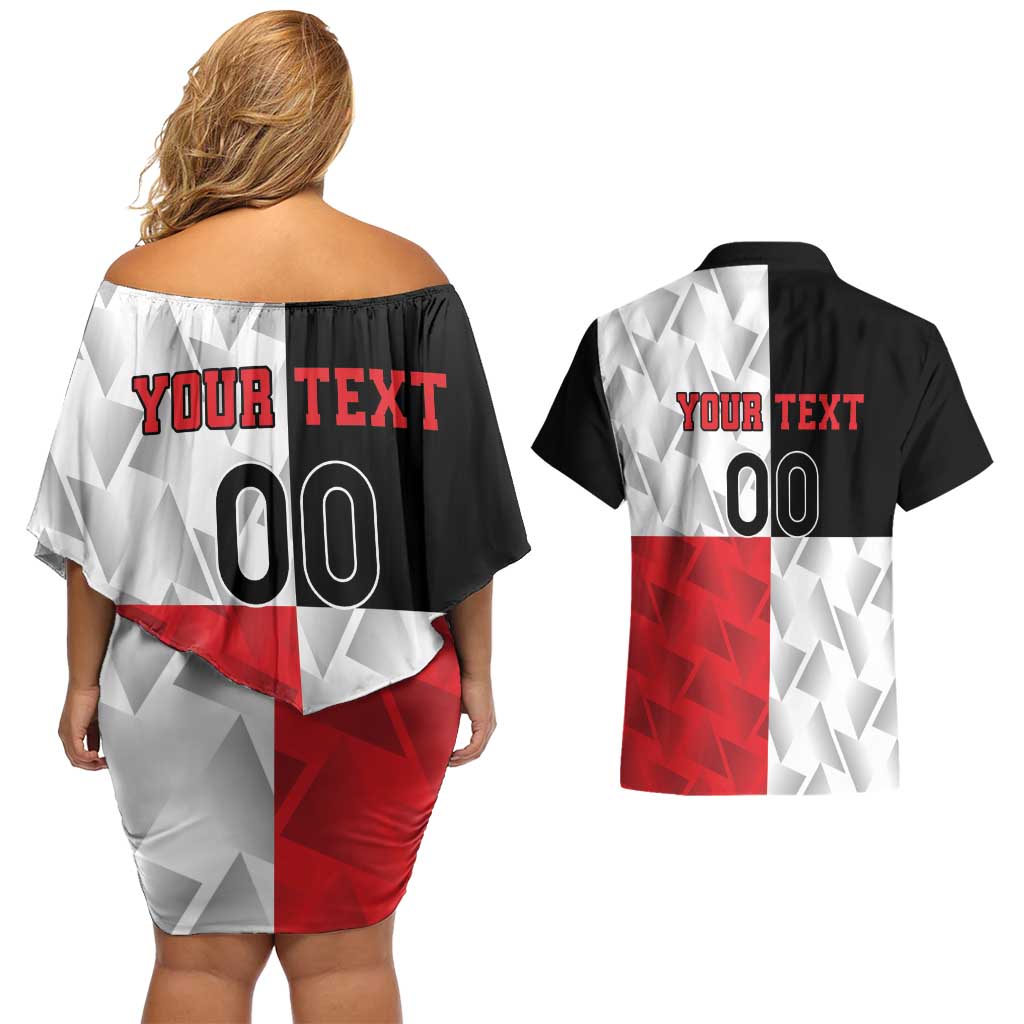 Custom Malta Rugby Couples Matching Off Shoulder Short Dress and Hawaiian Shirt L-imtaten Go Champions - Wonder Print Shop
