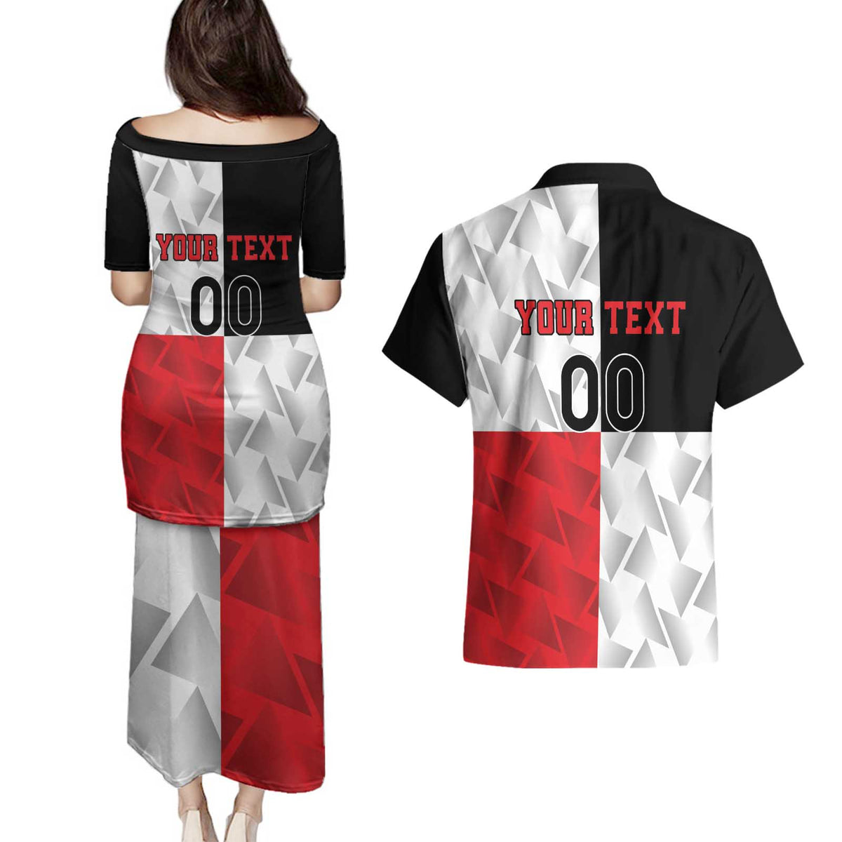 Custom Malta Rugby Couples Matching Puletasi and Hawaiian Shirt L-imtaten Go Champions - Wonder Print Shop