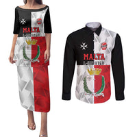 Custom Malta Rugby Couples Matching Puletasi and Long Sleeve Button Shirt L-imtaten Go Champions - Wonder Print Shop