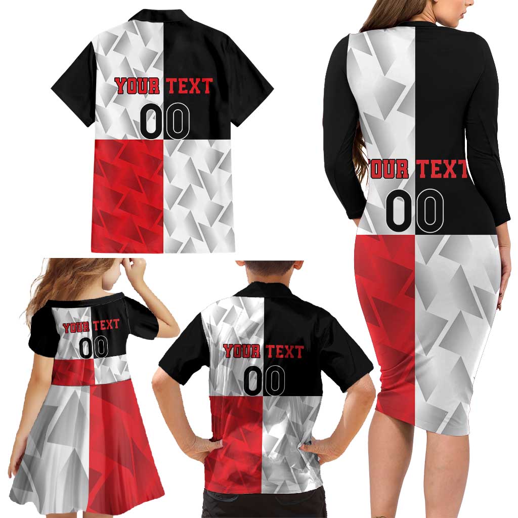 Custom Malta Rugby Family Matching Long Sleeve Bodycon Dress and Hawaiian Shirt L-imtaten Go Champions - Wonder Print Shop