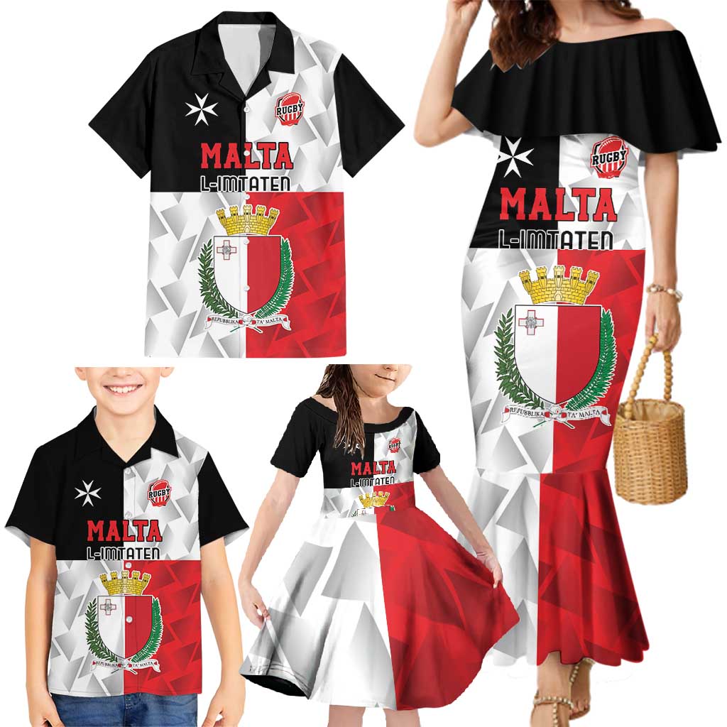 Custom Malta Rugby Family Matching Mermaid Dress and Hawaiian Shirt L-imtaten Go Champions - Wonder Print Shop
