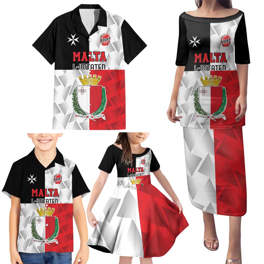 Custom Malta Rugby Family Matching Puletasi and Hawaiian Shirt L-imtaten Go Champions - Wonder Print Shop