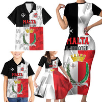 Custom Malta Rugby Family Matching Short Sleeve Bodycon Dress and Hawaiian Shirt L-imtaten Go Champions - Wonder Print Shop