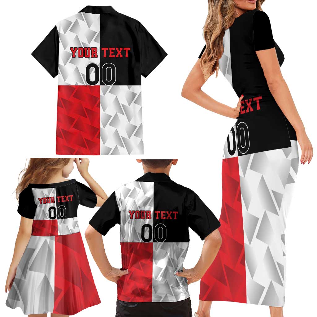 Custom Malta Rugby Family Matching Short Sleeve Bodycon Dress and Hawaiian Shirt L-imtaten Go Champions - Wonder Print Shop