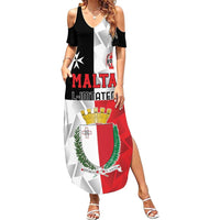 Custom Malta Rugby Family Matching Summer Maxi Dress and Hawaiian Shirt L-imtaten Go Champions - Wonder Print Shop