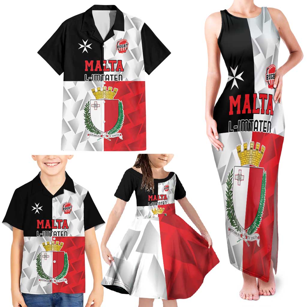Custom Malta Rugby Family Matching Tank Maxi Dress and Hawaiian Shirt L-imtaten Go Champions - Wonder Print Shop