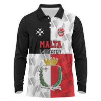 Custom Malta Rugby Long Sleeve Polo Shirt L-imtaten Go Champions - Wonder Print Shop