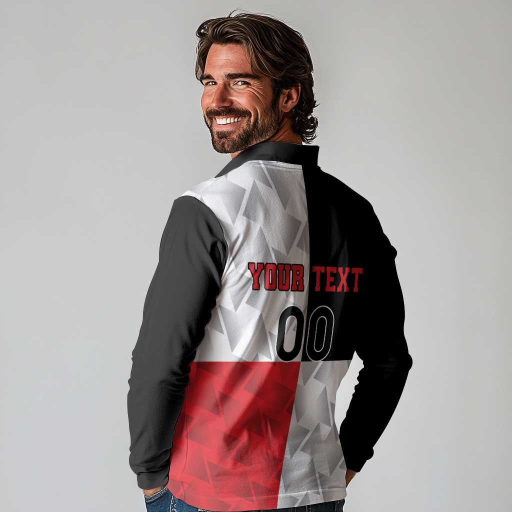 Custom Malta Rugby Long Sleeve Polo Shirt L-imtaten Go Champions - Wonder Print Shop