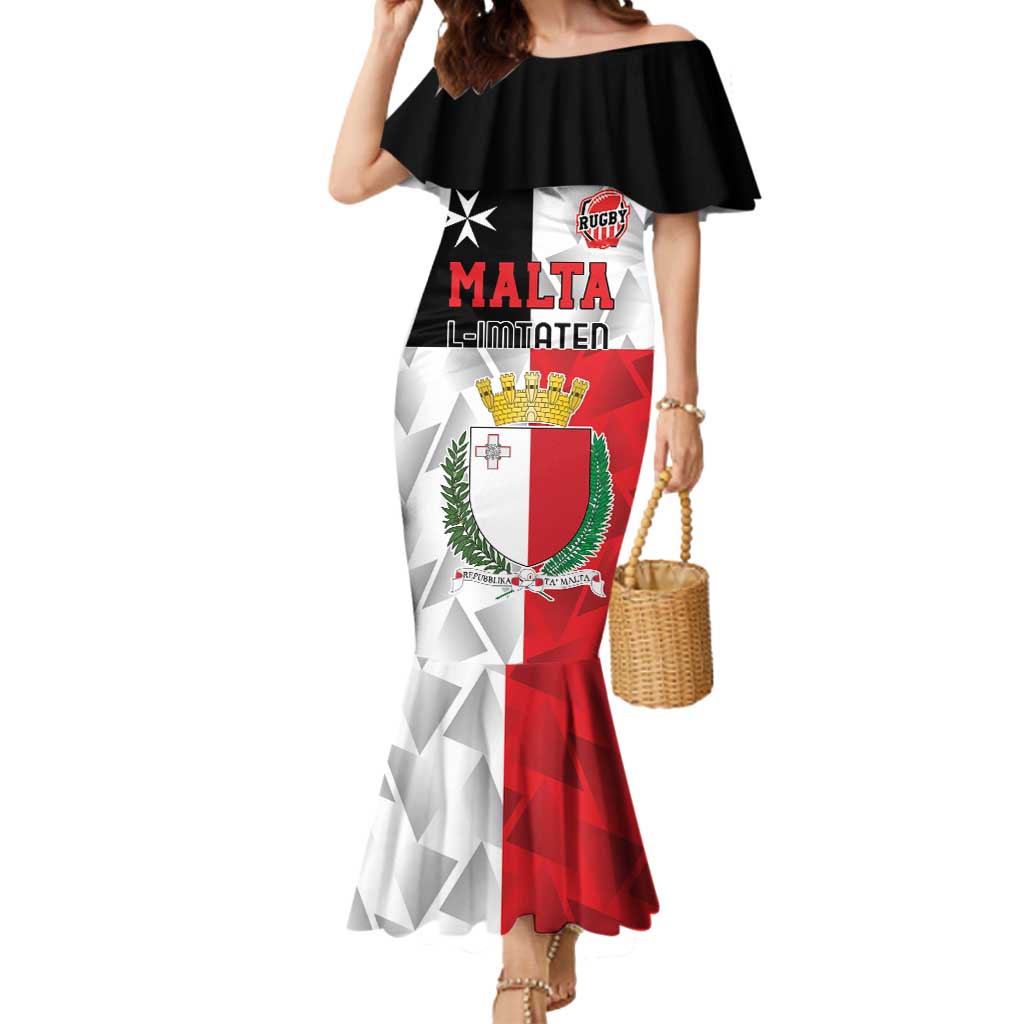 Custom Malta Rugby Mermaid Dress L-imtaten Go Champions - Wonder Print Shop