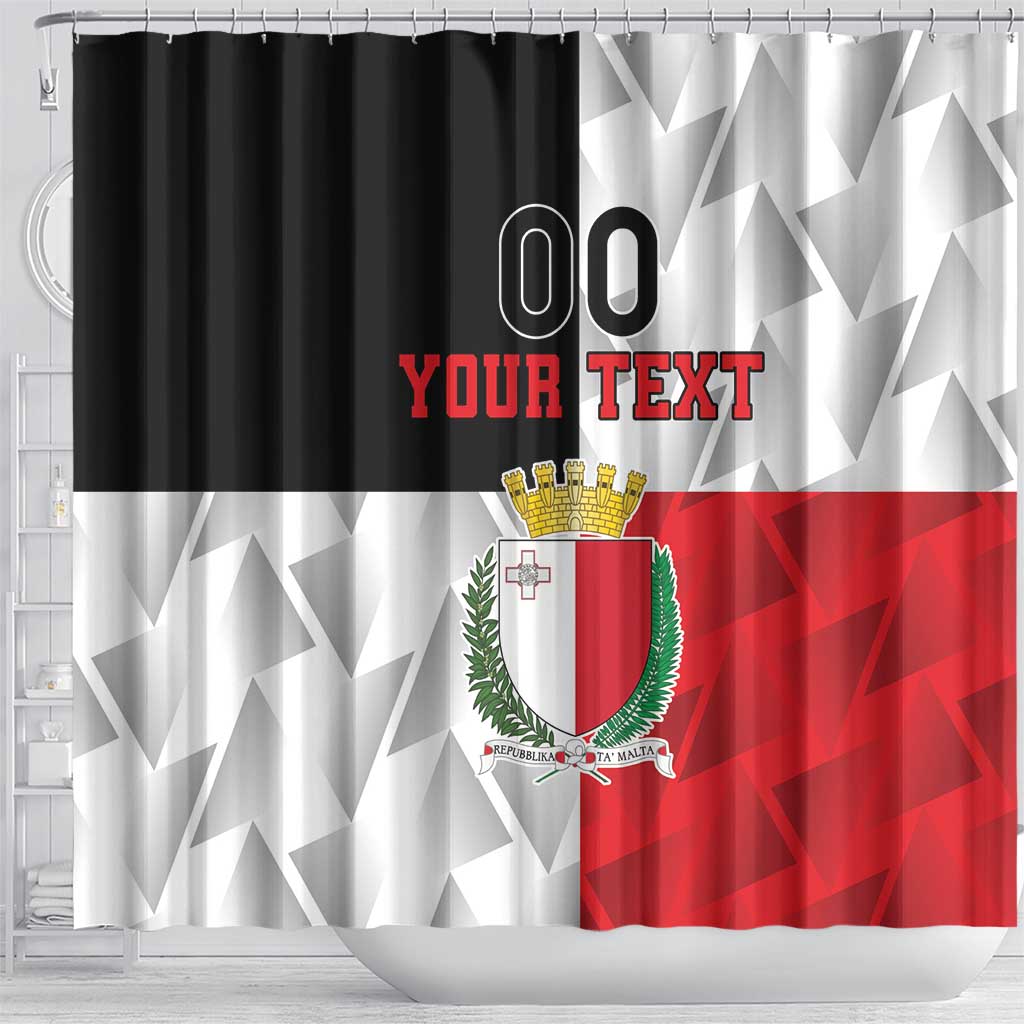 Custom Malta Rugby Shower Curtain L-imtaten Go Champions