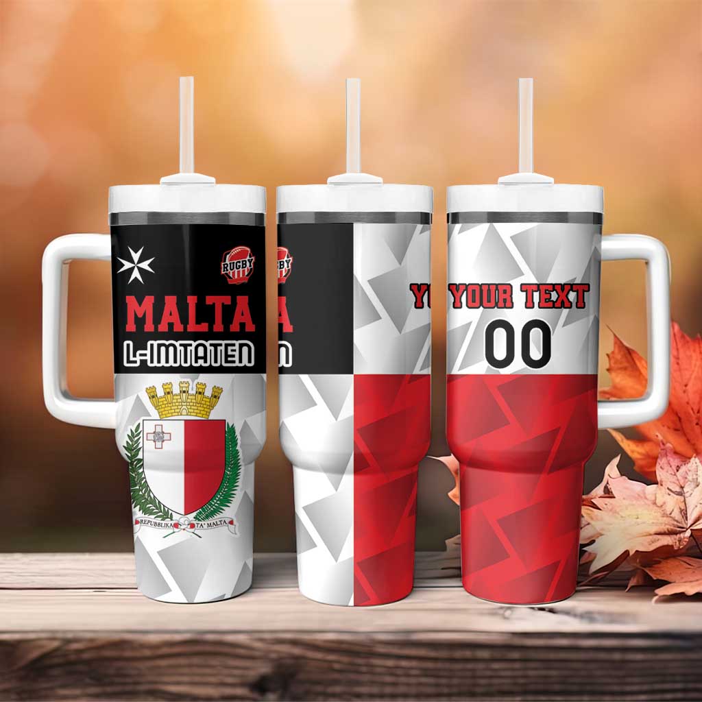 Custom Malta Rugby Tumbler With Handle L-imtaten Go Champions - Wonder Print Shop