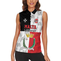 Custom Malta Rugby Women Sleeveless Polo Shirt L-imtaten Go Champions - Wonder Print Shop