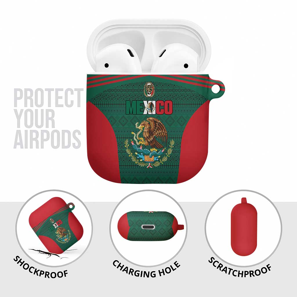 Mexico Football AirPods Case Aztec Eagle Spirit - Wonder Print Shop