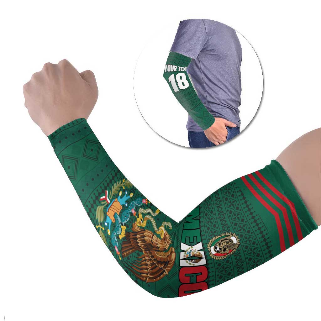 Custom Mexico Football Arm Sleeves Aztec Eagle Spirit - Wonder Print Shop