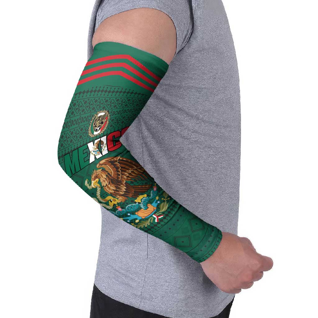 Custom Mexico Football Arm Sleeves Aztec Eagle Spirit - Wonder Print Shop