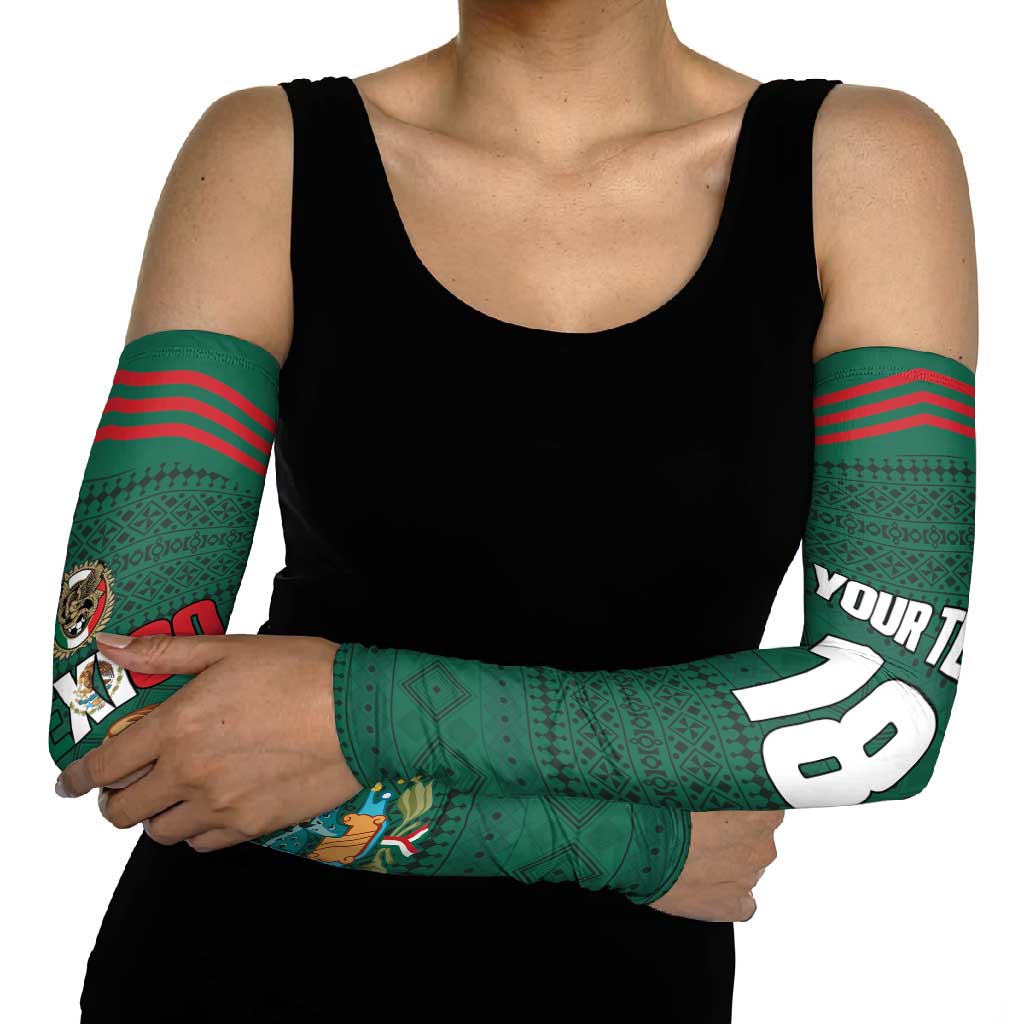 Custom Mexico Football Arm Sleeves Aztec Eagle Spirit - Wonder Print Shop