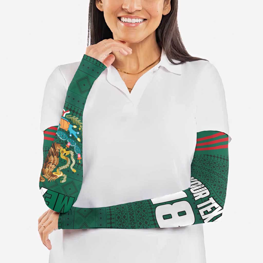 Custom Mexico Football Arm Sleeves Aztec Eagle Spirit - Wonder Print Shop