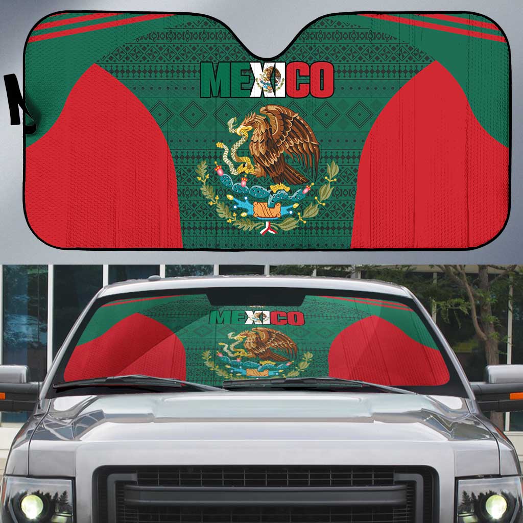 Mexico Football Auto Sun Shade Aztec Eagle Spirit - Wonder Print Shop