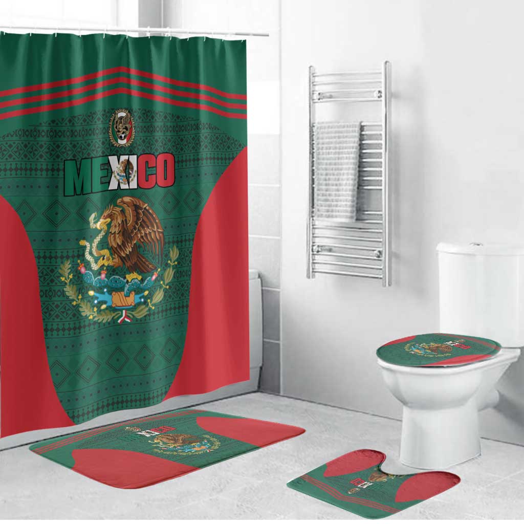 Mexico Football Bathroom Set Aztec Eagle Spirit - Wonder Print Shop