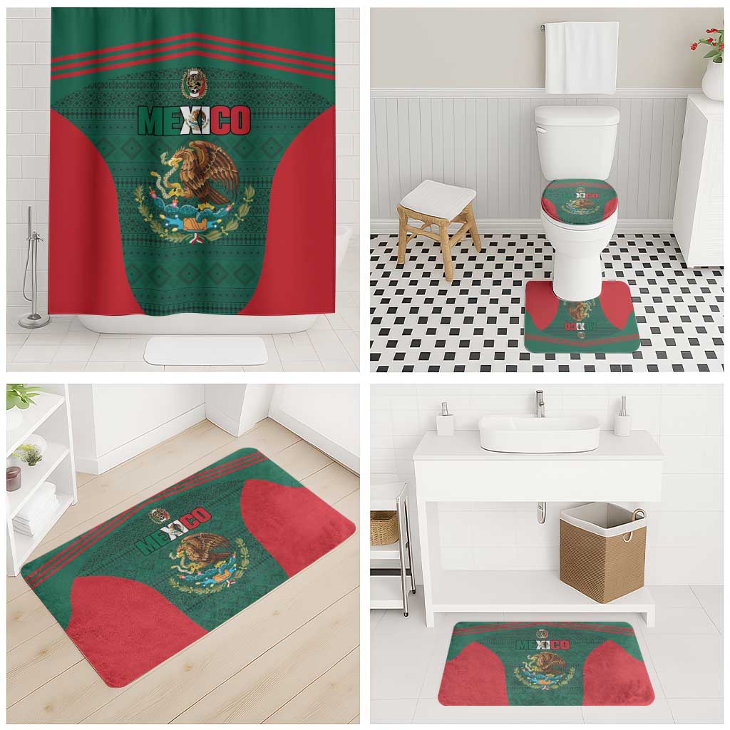 Mexico Football Bathroom Set Aztec Eagle Spirit - Wonder Print Shop