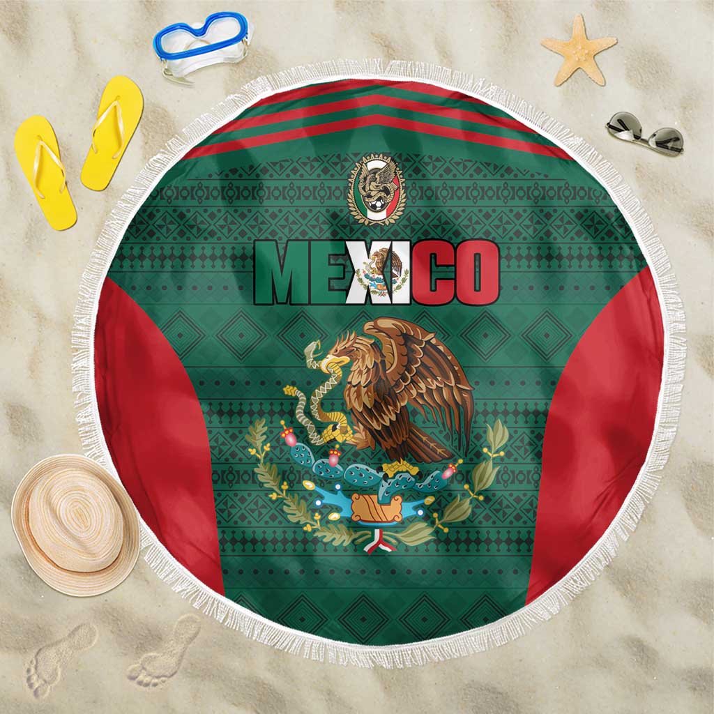 Mexico Football Beach Blanket Aztec Eagle Spirit - Wonder Print Shop