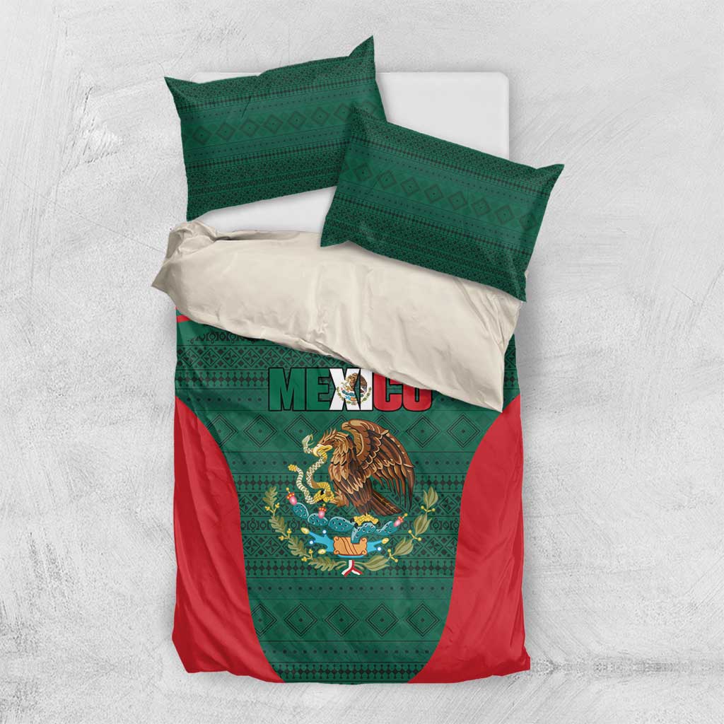 Mexico Football Bedding Set Aztec Eagle Spirit - Wonder Print Shop
