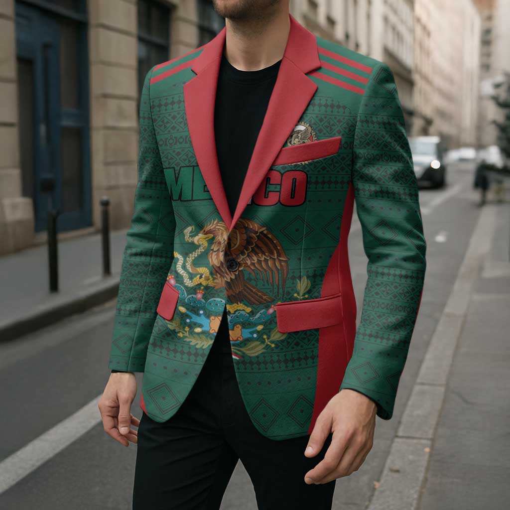 Custom Mexico Football Blazer Aztec Eagle Spirit - Wonder Print Shop