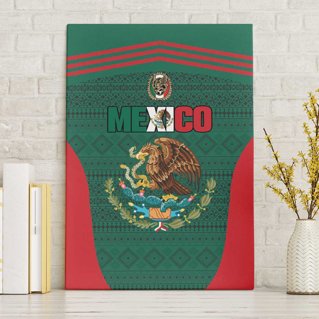 Mexico Football Canvas Wall Art Aztec Eagle Spirit - Wonder Print Shop